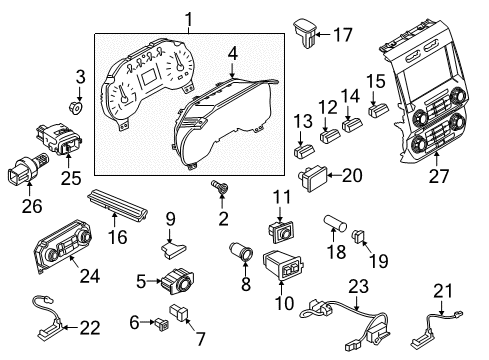 2017 Ford F-350 Super Duty A/C & Heater Control Units Dash Control Unit Diagram for HC3Z-18549-A