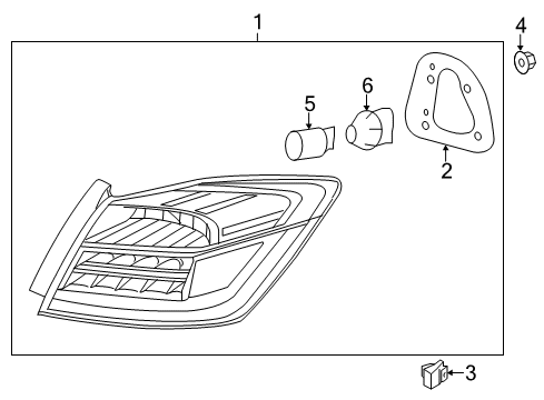 2017 Honda Accord Tail Lamps Gasket, Base Diagram for 33501-T2A-A21
