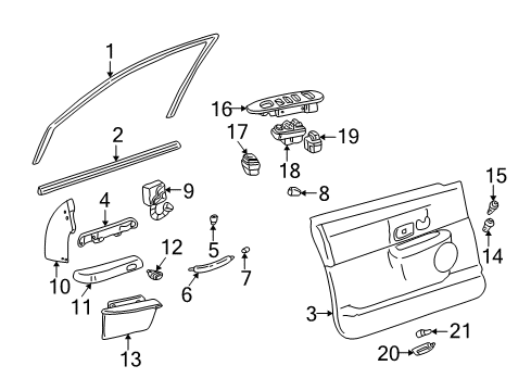 2004 Lincoln Town Car Mirrors Seat Switch Diagram for 7W1Z-14A701-DA