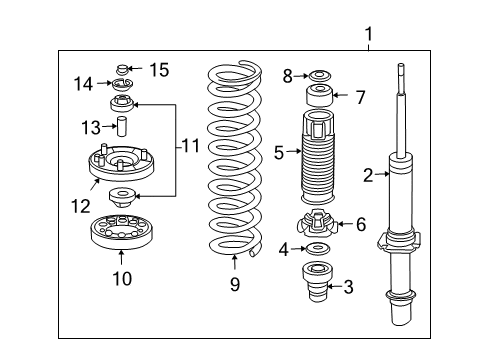 2007 Acura TSX Struts & Components - Front Shock Absorber Assembly, Left Front Diagram for 51602-SEC-A06