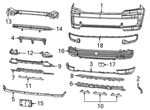 2022 Jeep Wagoneer Bumper & Components - Front Screw-Tapping HEXAGON Head Diagram for 6505628AA