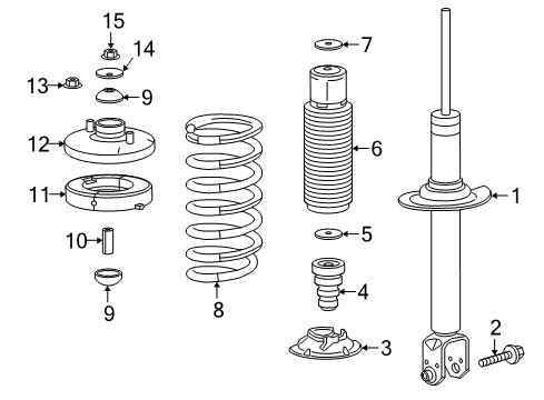 2015 Acura TLX Struts & Components - Rear Spring, Rear Diagram for 52441-TZ3-A01