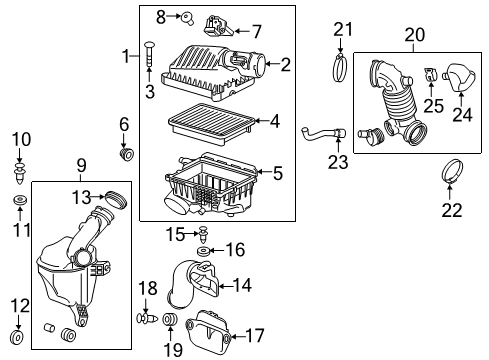 2016 Chevrolet Spark Powertrain Control Air Cleaner Assembly Diagram for 42495077