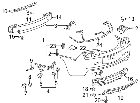 2010 Chevrolet Camaro Rear Bumper Lower Cover Diagram for 92218169