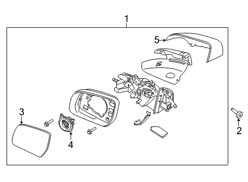 2019 Ford Ranger Mirrors Mirror Glass Diagram for KB3Z-17K707-F