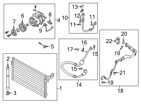 2017 Genesis G90 Air Conditioner Evaporator Core Assembly Diagram for 97139-D2000