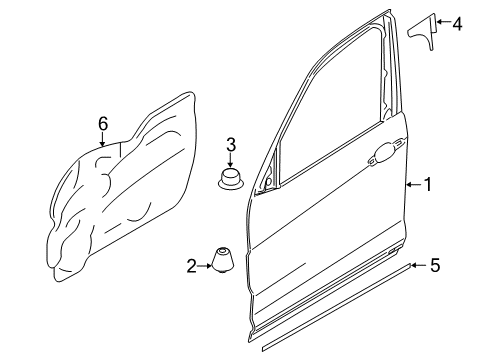 2014 BMW X1 Front Door Gasket, Door Joint, Bottom Front Diagram for 51762990305
