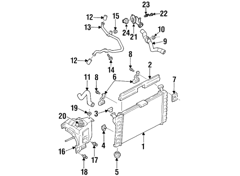 1995 Chevrolet Lumina Radiator & Components Bracket Bolt Diagram for 11518061