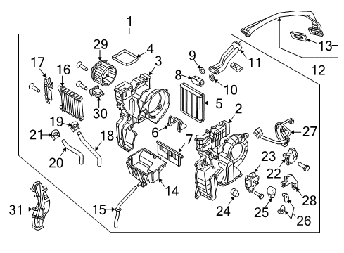 2015 Kia Sedona Air Conditioner Core Assembly-Heater Diagram for 97926A9000