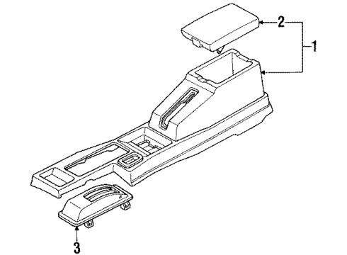 1991 Nissan Pathfinder Center Console Console Floor BRN Diagram for 96910-41G05