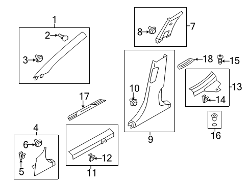 2020 Hyundai Veloster Interior Trim - Pillars, Rocker & Floor Trim Assembly-Cowl Side LH Diagram for 85823-J3000-NNB