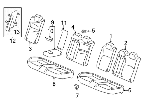 2022 Honda Civic Rear Seat Components PAD, RR Diagram for 82137-T43-J31