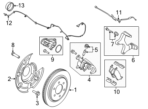 2019 Ford F-150 Brake Components Caliper Support Bolt Diagram for -W718680-S439