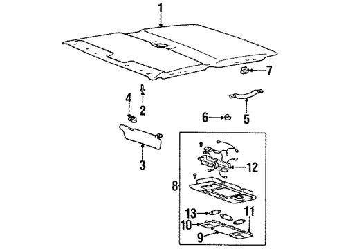 1997 Hyundai Accent Interior Trim - Roof Lens-Map Lamp, LH Diagram for 92851-23000