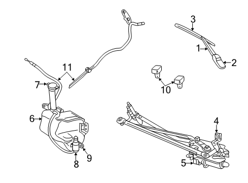 2001 Chrysler Sebring Wiper & Washer Components Reservoir-Washer Diagram for 5019340AB