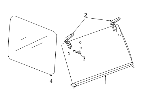 2022 Jeep Wrangler Glass - Top Screw-Hex Head Diagram for 6513462AA