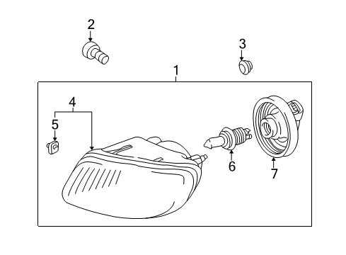 1999 Toyota Solara Fog Lamps Lens & Housing Diagram for 81210-06010