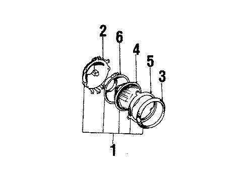 1985 Jeep CJ7 Headlamps Bulb Diagram for L0HJ6024