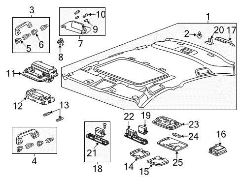 2013 Honda Accord Sunroof Lens, L. Diagram for 34402-SDA-A21