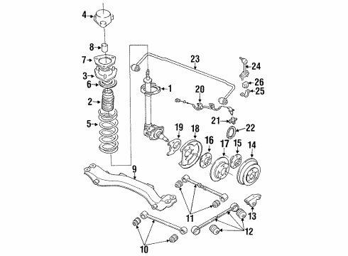 1989 Nissan Maxima Rear Brakes Wheel Cylinder Overhaul Kit Diagram for D4100-M4985