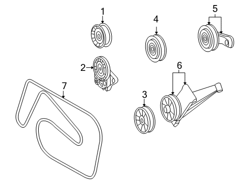 2006 Dodge Sprinter 2500 Belts & Pulleys Belt-V-Belt Diagram for 5125848AA