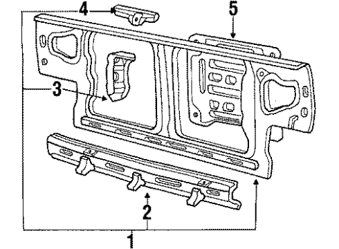 1986 Hyundai Excel Radiator Support Panel Complete-Radiator Support Diagram for 64100-21300