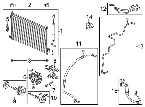 2017 Acura RDX Switches & Sensors Compressor Diagram for 38810-R8A-A01