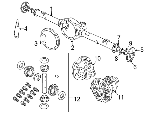 2009 Chrysler Aspen Axle & Differential - Rear Axle-Service Rear Diagram for 68040133AB