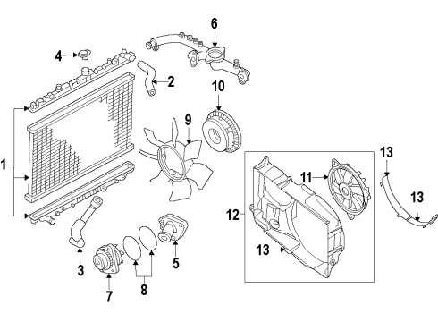 2018 Nissan NV3500 Cooling System, Radiator, Water Pump, Cooling Fan Coupling Assy-Fan Diagram for 21082-EA200