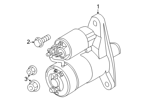 2017 Chevrolet City Express Starter Starter Nut Diagram for 19316144