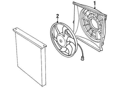 1995 BMW 318ti A/C Condenser Fan Suction Frame Diagram for 64548369799