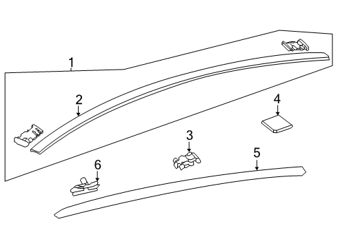 2020 Toyota GR Supra Exterior Trim - Roof Roof Molding Diagram for 75552-WAA01