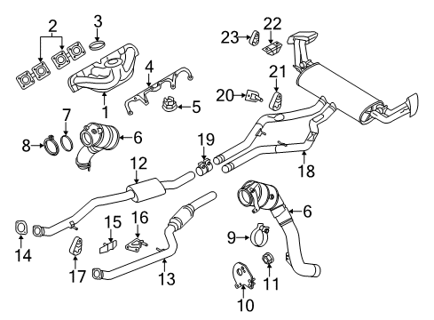 2014 BMW X5 Exhaust Components Catalytic Converter Diagram for 18308572487