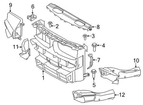 2015 BMW X6 Radiator Support & Deflectors Air Duct, Radiator Grille, Left Diagram for 51747324139