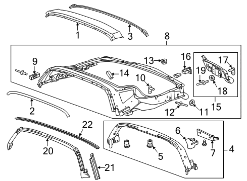 2014 Chevrolet Corvette Roof & Components Roof Bow Side Reinforcement Diagram for 20983149