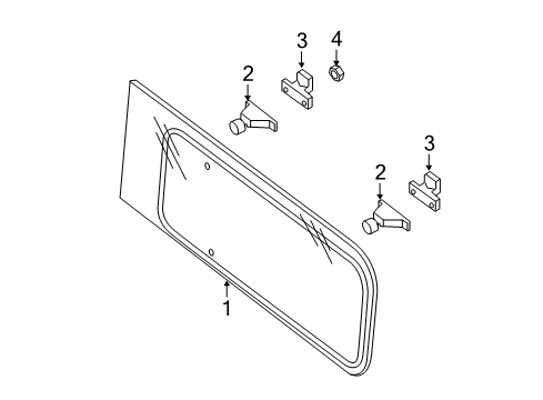 2014 Nissan NV1500 Side Loading Door - Glass & Hardware Nut Diagram for 48366-1PA0A