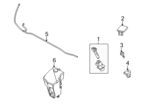 2007 BMW X3 Washer Components Hose Line, Headlight Cleaning System Diagram for 61673416224