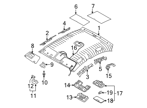 2008 Hyundai Accent Interior Trim - Roof Bracket Assembly-Assist Handle Mounting Diagram for 85331-1E000