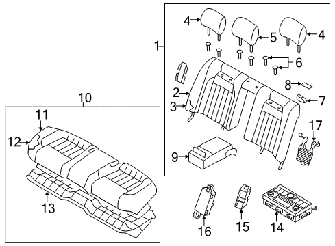 2015 Kia K900 Heated Seats Relay Box Assembly Diagram for 895973T000