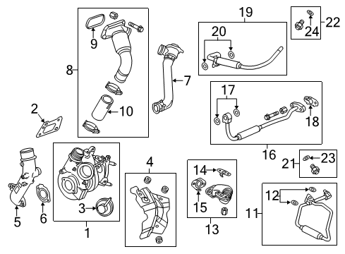 2017 Cadillac XTS Turbocharger Water Return Tube Diagram for 12621876