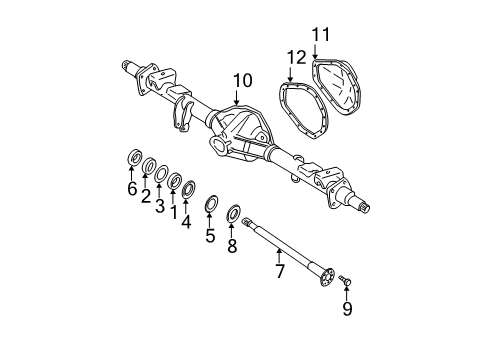 2003 GMC Sierra 2500 HD Axle Housing - Rear Axle Shaft Bolt Diagram for 20920619