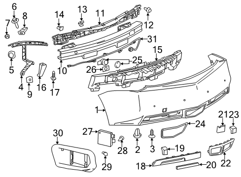 2014 Cadillac CTS Parking Aid Filler Trim Diagram for 25973893