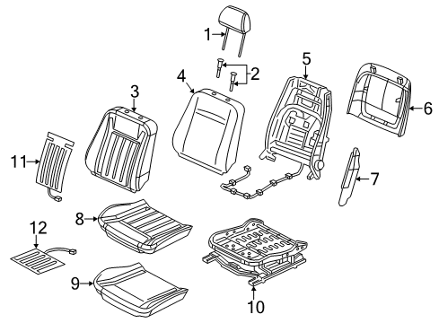 2021 Dodge Charger Front Seat Components Bag-Seat Cushion Diagram for 68159289AA