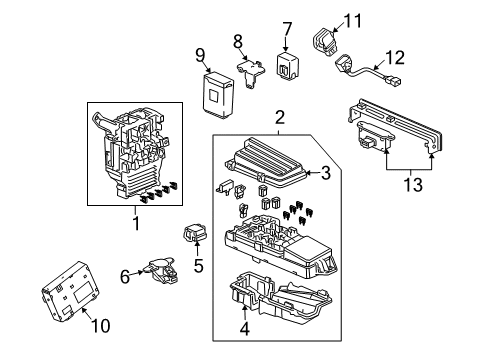 2007 Acura TL Keyless Entry Components Cover (Upper) Diagram for 38254-SEP-A11