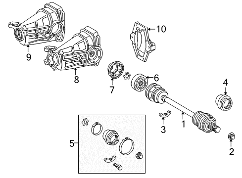 2004 Chrysler Crossfire Axle & Differential - Rear Axle-Axle Half Diagram for 5127473AA