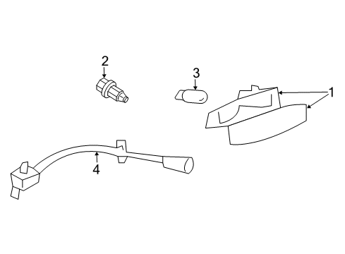 2005 Hyundai Accent Bulbs Holder Assembly-Side Repeater Lamp Diagram for 92550-22000