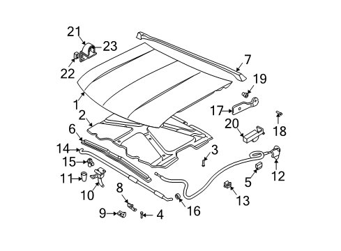 1994 GMC Sonoma Hood & Components Upper Hinge Diagram for 12479946