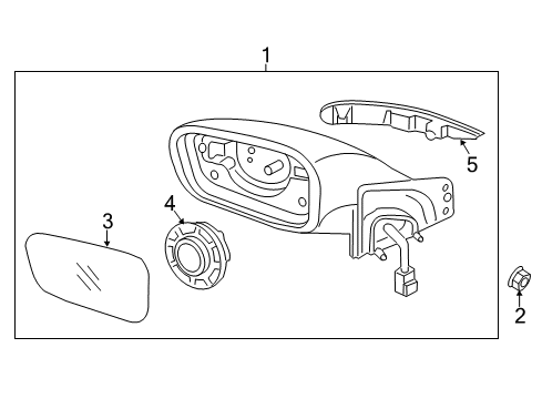 2019 Hyundai Sonata Mirrors Glass Holder Assembly-Outside Rear View, LH Diagram for 87611-C2040