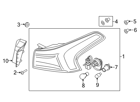 2020 Hyundai Santa Fe Bulbs Lamp Assembly-Rear Comb Outside, RH Diagram for 92402-S2000