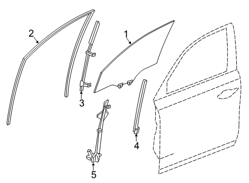 2015 Acura MDX Front Door Channel, Left Front Diagram for 72275-TZ5-A01